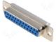 Connector D Sub female PIN 25 soldered on cable gold flash