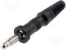 Plug 4 mm banana plugs 10A 60V DC black Max.wire diam 4mm
