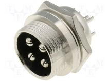 MIC334 - Socket microphone male PIN 4 panel mounting