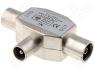 T-SPLIT-MFF - Splitter coaxial 9.5mm plug  coaxial 9.5mm socket x2