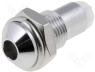 Εξαρτήματα Led - LED holder, 3mm, chromium, metal, convex, with plastic plug