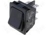 ROCKER, 2-position, DPDT, ON-ON, 10A/250VAC, black, 50mΩ, UL94V-2