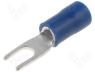 Fork terminal, M3, Ø 3.2mm, 1.5....2.5mm2, crimped, for cable, blue