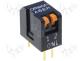 Switch DIP-SWITCH, Poles number 2, ON-OFF, 0.025A/24VDC, 100MΩ
