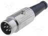 Plug, DIN, male, PIN 6, Pin layout 240°, straight, for cable, 34V