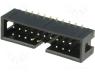 T821M120A1S100CEU- - Socket, IDC, male, PIN 20, vertical, SMT, gold flash, 2.54mm