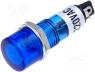 NI-1FBU - Indicator with FLUO neon lamp, flat, blue, 230VAC, dcutout Ø10mm