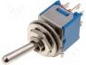 Switch toggle, 2-position, DPDT, ON-ON, 1A/250VAC, -55....65°C, 20mΩ