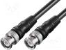 Cable, 75Ω, 3m, BNC plug, both sides, black