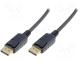 Cable, DispalyPort 1.1a, DisplayPort plug, both sides, 5m, black