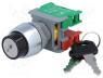 KS22-1-O/C - Switch  rotary with key, 2-position, NC + NO, 3A/230VAC, 22mm