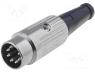 Plug, DIN, male, PIN 7, Pin layout 270°, straight, for cable, 34V