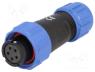 SP1310/S5 - Plug, female, SP13, PIN 5, IP68, 4....6.5mm, 5A, soldering, for cable