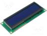 Displays - Display  LCD, alphanumeric, STN Negative, 16x2, blue, LED, PIN 16