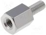 TFM-M2.5X5/DR212 - Screwed spacer sleeve, Int.thread  M2,5, 5mm, Ext.thread  M2,5
