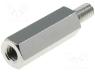 Αποστάτης μεταλλικός - Screwed spacer sleeve, Int.thread  M4, 20mm, Ext.thread  M4, brass