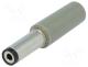 Plug, DC supply, female, 5,5/2,1mm, 5.5mm, 2.1mm, for cable, 14.5mm