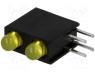 L-7104MD/2YD - LED, in housing, No.of diodes 2, 3mm, THT, yellow, 8-15mcd, 40°