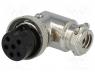 MIC356 - Plug, microphone, female, PIN 6, for cable, angled 90°