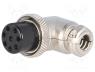 Plug, microphone, female, PIN 8, for cable, angled 90°