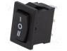 ROCKER, 1-position, SP3T, (ON)-OFF-(ON), 6A/250VAC, black, 35mΩ