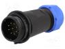 SP2111/P9 - Plug, male, SP21, PIN 9, IP68, 7....12mm, soldering, for cable, 500V