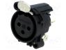 NTR-NC3FAV1 - Socket, XLR, female, PIN 3, angled 90°, with push button, THT, 6A