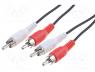 CABLE-452/20 - Cable, RCA plug x2,both sides, 20m, Plating  nickel plated