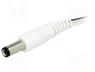DC.CAB.2300.0300 - Cable, wires, DC 5,5/2,1 plug, straight, 0.5mm2, white, 3m