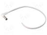 Power cable - Cable, wires, DC 5,5/2,5 plug, angled, 0.5mm2, white, 3m, -20....70°C