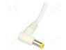 Power cable - Cable, wires, DC 5,5/3,0CP plug, angled, 1mm2, white, 1.5m