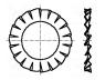 B8/BN781 - Washer, externally serrated, M8, D=15mm, h=0.8mm, steel, DIN 6798A