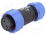 SP2110/S2I - Plug, female, SP21, PIN 2, IP68, 4.5....7mm, soldering, for cable, 500V