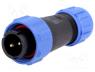 SP1310/P2 - Plug, male, SP13, PIN 2, IP68, 4....6.5mm, 13A, soldering, for cable