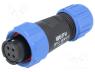 SP1310/S4 - Plug, female, SP13, PIN 4, IP68, 4....6.5mm, 5A, soldering, for cable