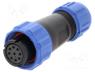 SP1310/S9 - Plug, female, SP13, PIN 9, IP68, 4....6.5mm, 3A, soldering, for cable