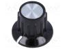 G21-S - Knob, with flange, bakelite, Shaft d 6.35mm, Ø14.8x15mm, silver