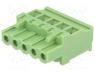 TBW-5.08-5P - Pluggable terminal block, 5.08mm, ways 5, angled 90°, plug, 300V