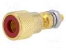 Banana Connector - Terminal, loudspeaker, with 4mm transversal socket, Marker  red