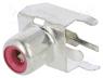 KEYS588 - Socket, RCA, female, angled 90°, THT, brass, tinned, on PCBs