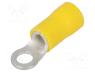ST-081/Y - Tip  ring, M4, Ø  4.3mm, 4....6mm2, crimped, for cable, insulated