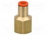KQ2F06-01A - Push-in fitting, threaded,straight, -1....10bar, Mat  brass, -5....60°C