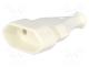 Connector  AC supply, female, socket, 2P, 250VAC, 2.5A, Type  flat