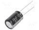 Capacitor  electrolytic, low impedance, THT, 1500uF, 10VDC, ±20%