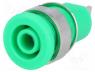BS-324-LG-G - Socket, 4mm banana, 32A, green, nickel plated, on panel, insulated