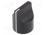 GC6.0-22X27 - Knob, with pointer, aluminium, Øshaft  6mm, Ø22x27mm, black