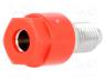 PJ3230-R - Socket, 4mm banana, 36A, 60VDC, Cutout  Ø8mm, red, nickel plated