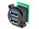 CP30097 - Socket, USB A, for panel mounting,screw, pin header, double