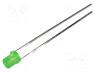 LL-304GD1X-1A - LED, 3mm, green, 6....13mcd, 130°, Front  flat