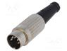 Plug, DIN, male, PIN  5, Layout  180°, straight, for cable, soldering